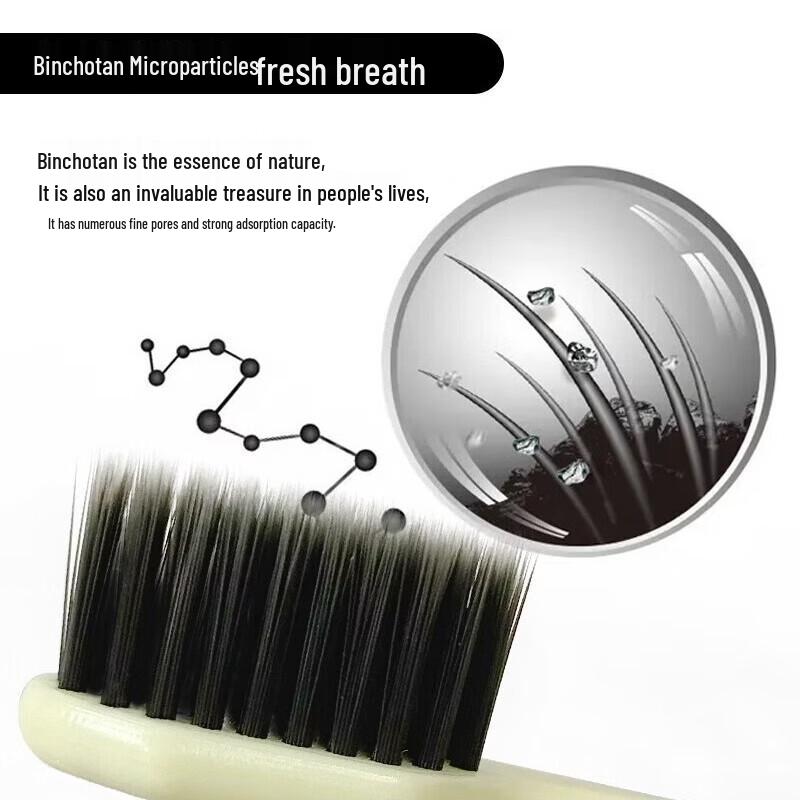SOKY Wide Head Charcoal Toothbrush