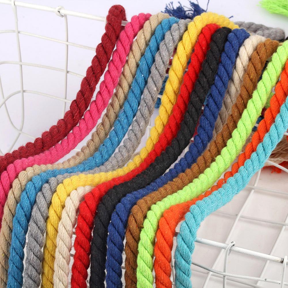10mm Colored Cotton Rope - 1cm Thick Braided Rope for DIY Crafts, Weaving, Curtain Bundling, and More