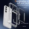 For Samsung Galaxy S25 Clear Case PC+TPU Phone Cover Card Holder Kickstand