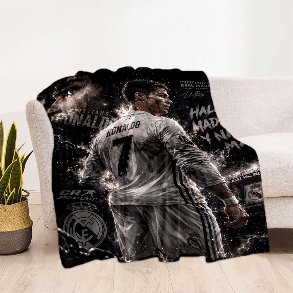 Ronaldo's Soccer Player Celebration Blanket Durable Comfort Suitable for Bed Office Chair Couch Four Seasons Universal Playful Design