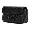 Gucci Bolsa de Cintura GG Marmont em Couro com Cerâmica, Bolsa de Ombro Extra Mini Feminina Preta