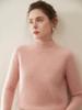 Women's Cashmere Half-High Collar Loose Pullover Knitwear - Thick, Warm, Solid Color for Autumn/Winter