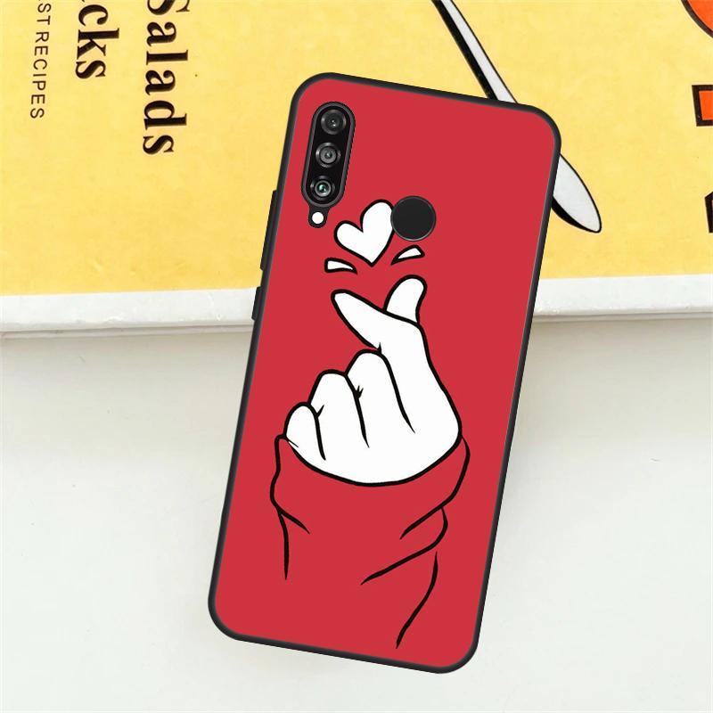 Kpop Finger Heart For Huawei Nova 12i 7i 8i 11i Y73 Y72 Y61 Y91 Y90 Y70 Y60 9 10 SE 11 Pro P30 P40 Lite Case