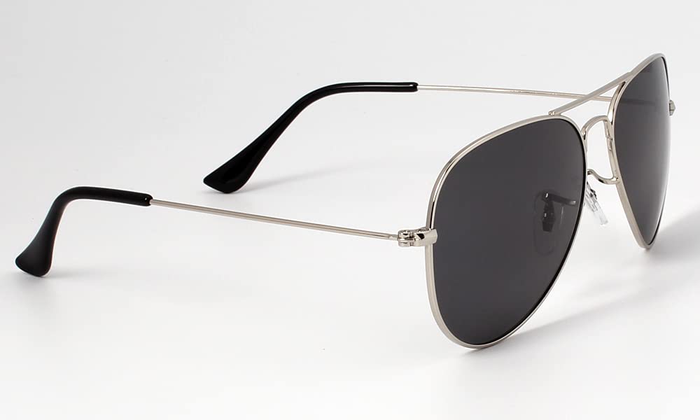 AVIATOR Tropfenform Polarisiert Original Sonnenbrille UV400 Fahren Angeln [EIENNO] (Silber)