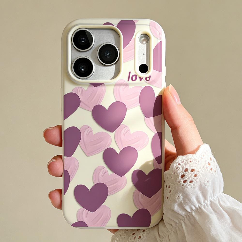 Purple Love Applies To Apple Huawei Vivo Xiaomi Oppo Honor 2-in-1 Mobile Phone Case iPhone17/16