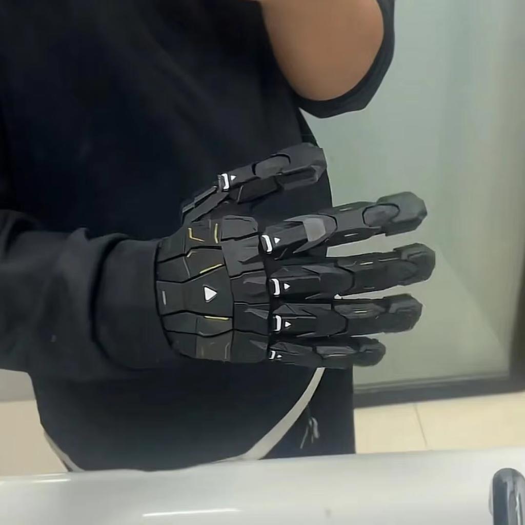 Stampa 3D Fatto a Mano Incollaggio Punk Guanti Meccanici Vintage Gotico Indossabile Armatura per le Mani Unisex Techwear Cosplay Guanti Esoscheletro