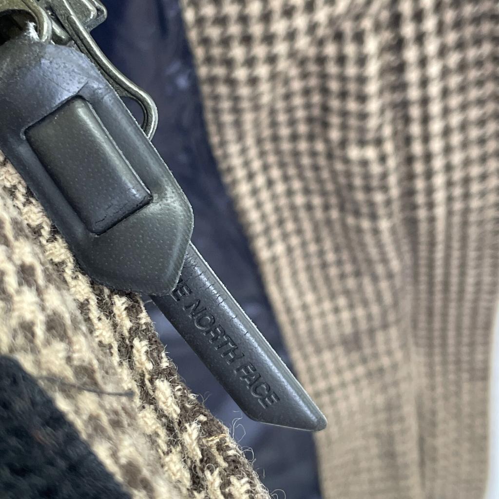 The North Face NYJ1DF90 Beige Houndstooth Long Down Jacket Jacket 80 beigeUsed