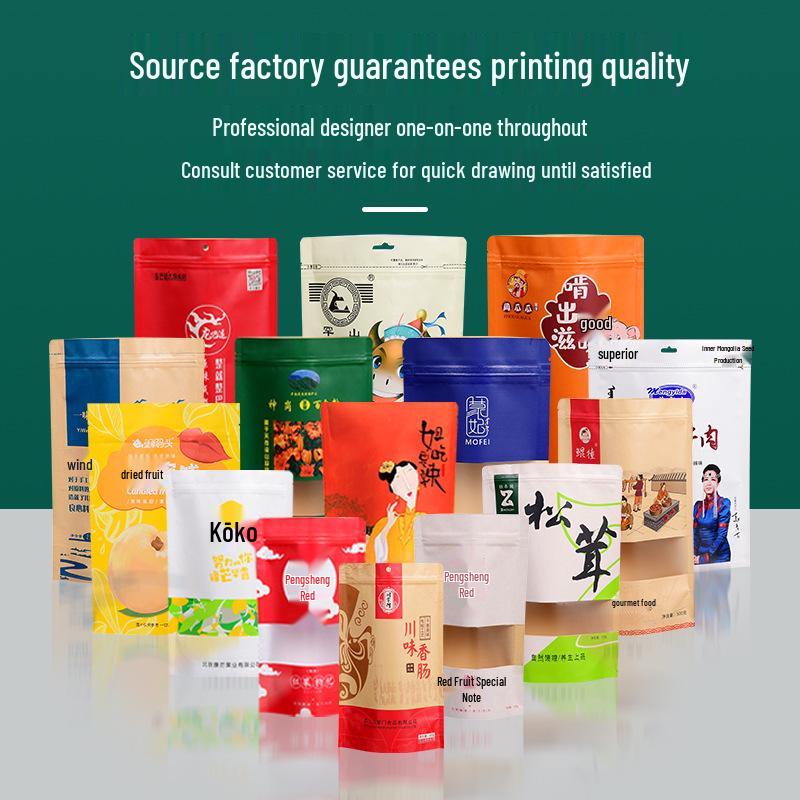 Transparenter Selbststehender Gefrosteter Verschlussbeutel für Snacks, Kekse, Nüsse und Tee