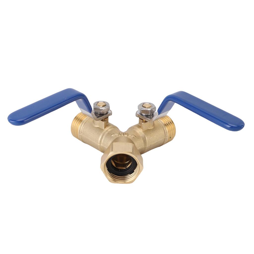 Brass Garden Hose Diverter Long Handle 3 4in Heavy Duty Y Valve Hose Splitter for Household Backyard