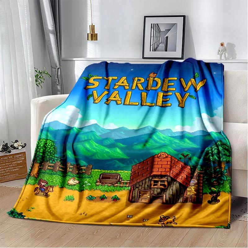 3D Stardew Valley Farm Map Game Cartoon Blanket,Soft Throw Blanket for Home Bedroom Bed Sofa Travel Picnic Cover Kids Gift