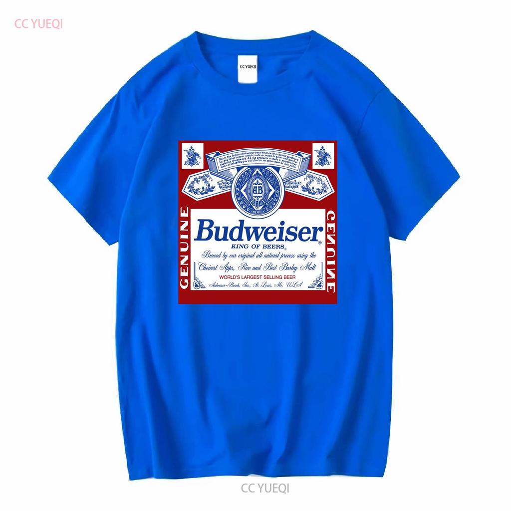 Officially Licensed Budweiser T Shirt Vintage Washed Designer Clothes Streetwear Casual Unisex Breathable Slightly Stretched
