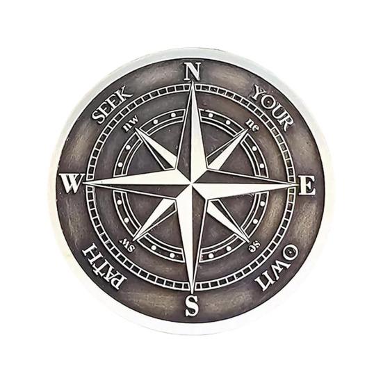 1/2Pcs Guiding Light Compass Coin Inspirational Challenge Coin with Lighthouse