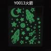 Glow Glass Stickers Fluorescence Meteor Star Moon Permanent Luminous Children Room Dormitory Decorat