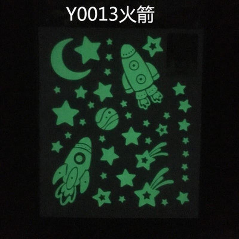 Glow Glass Stickers Fluorescence Meteor Star Moon Permanent Luminous Children Room Dormitory Decorat