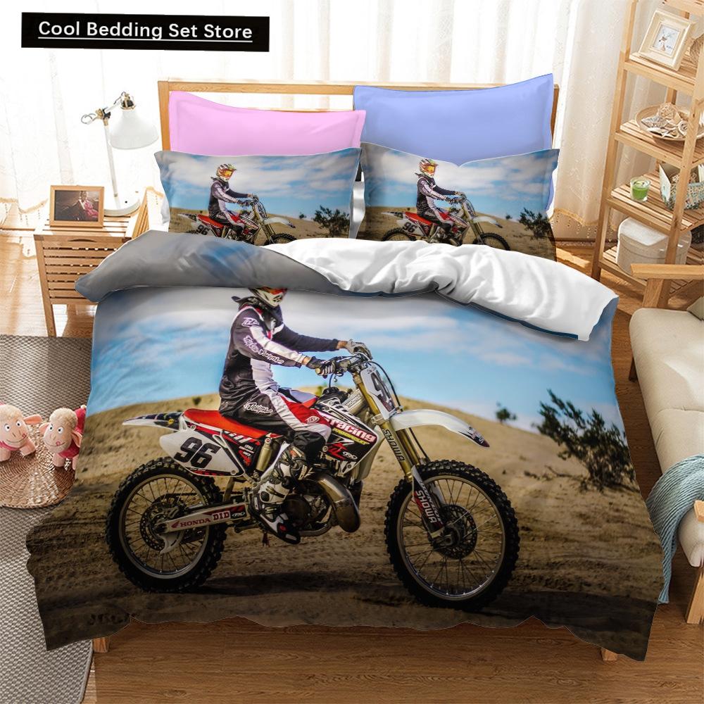 Fashion Motorcycle 3D Duvet Cover Bedding Set Comforter Linen Pillowcases Quilt Cover Home Decor Single Double Twin King Queen