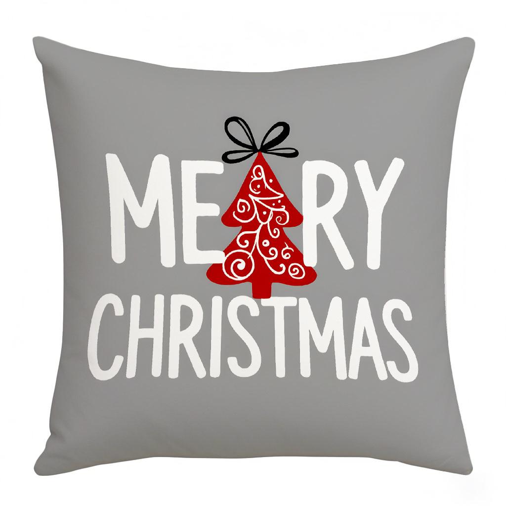 

Christmas Pillow Cover Christmas Tree Gift Box Digital Letter Elements Festive Atmosphere Decoration Home Sofa Pillow 45 * 45 (excluding core)