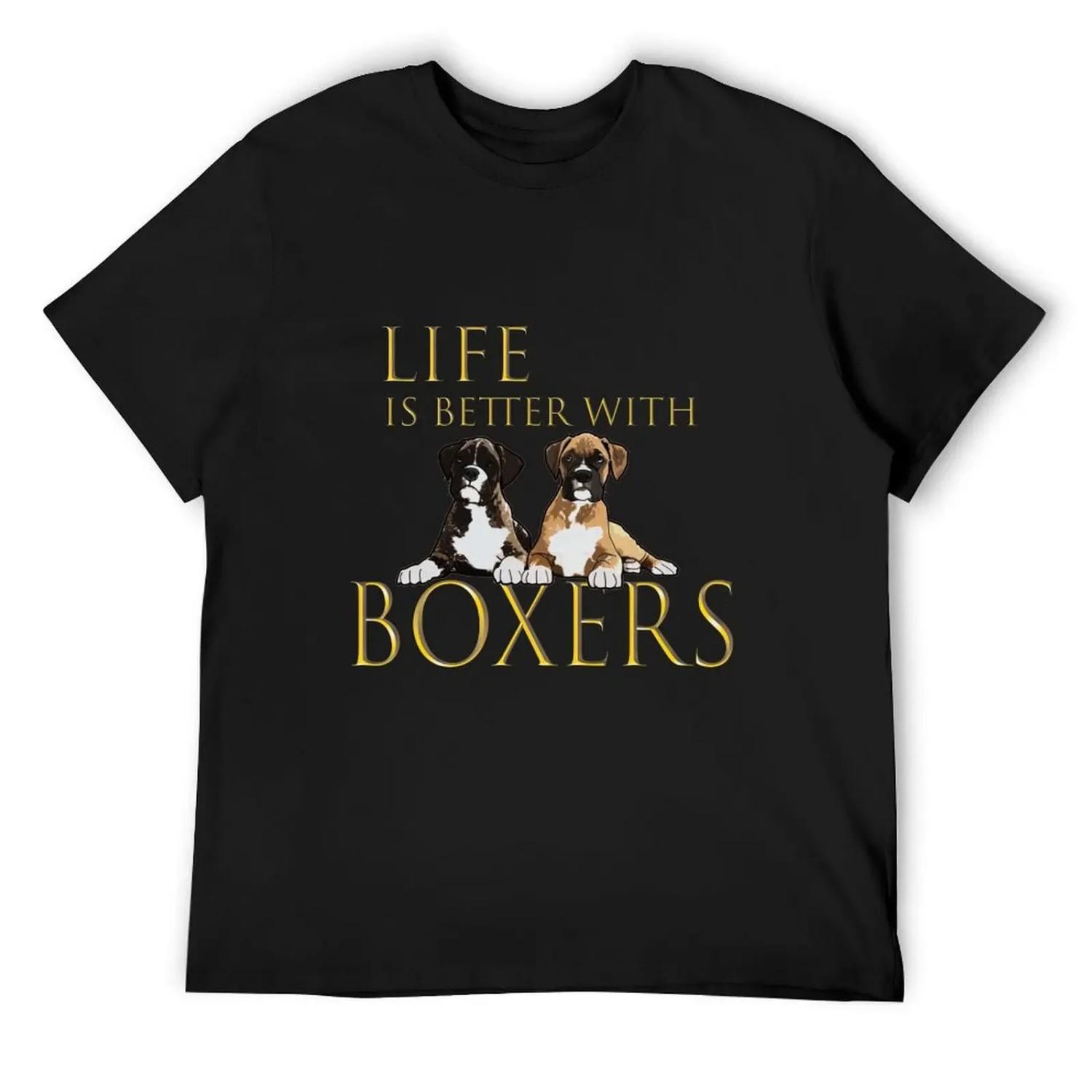 

Life Is Better With Boxers T-Shirt Short sleeve tee T-shirts man Louboutins quick drying plain t shirts men XXXXXL чорний