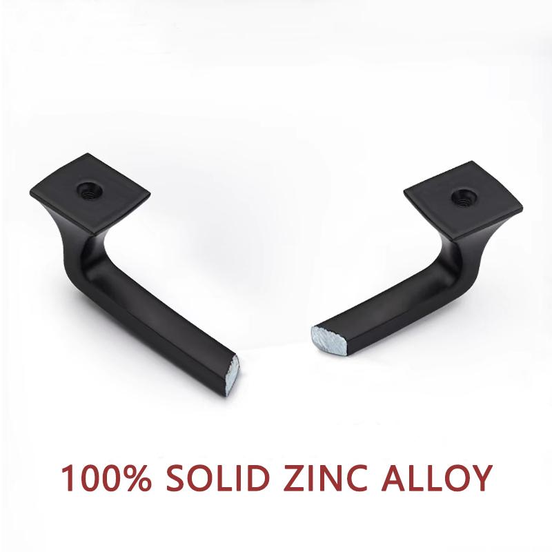 WV Square Matte Black American-style Kitchen Cabinet Handle 128mm Drawer Black Cabinet Wardrobe 7-Character Solid Pulls 287
