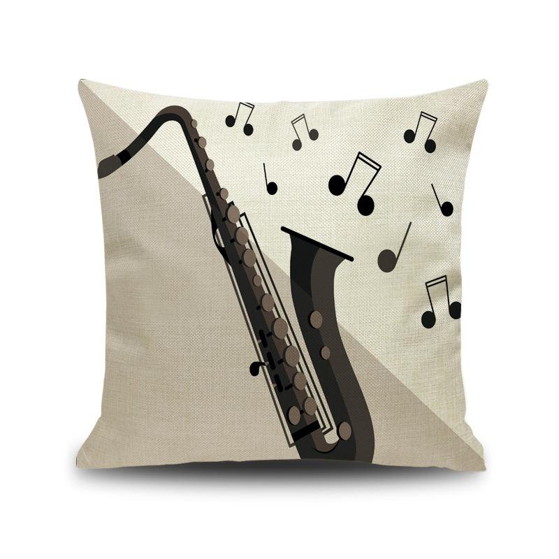 45X45CM Piano Key Wonderful Notes Decorative Pillowcase Car Sofa Art Piece Office Seat Cushion Cover Home Decoration
