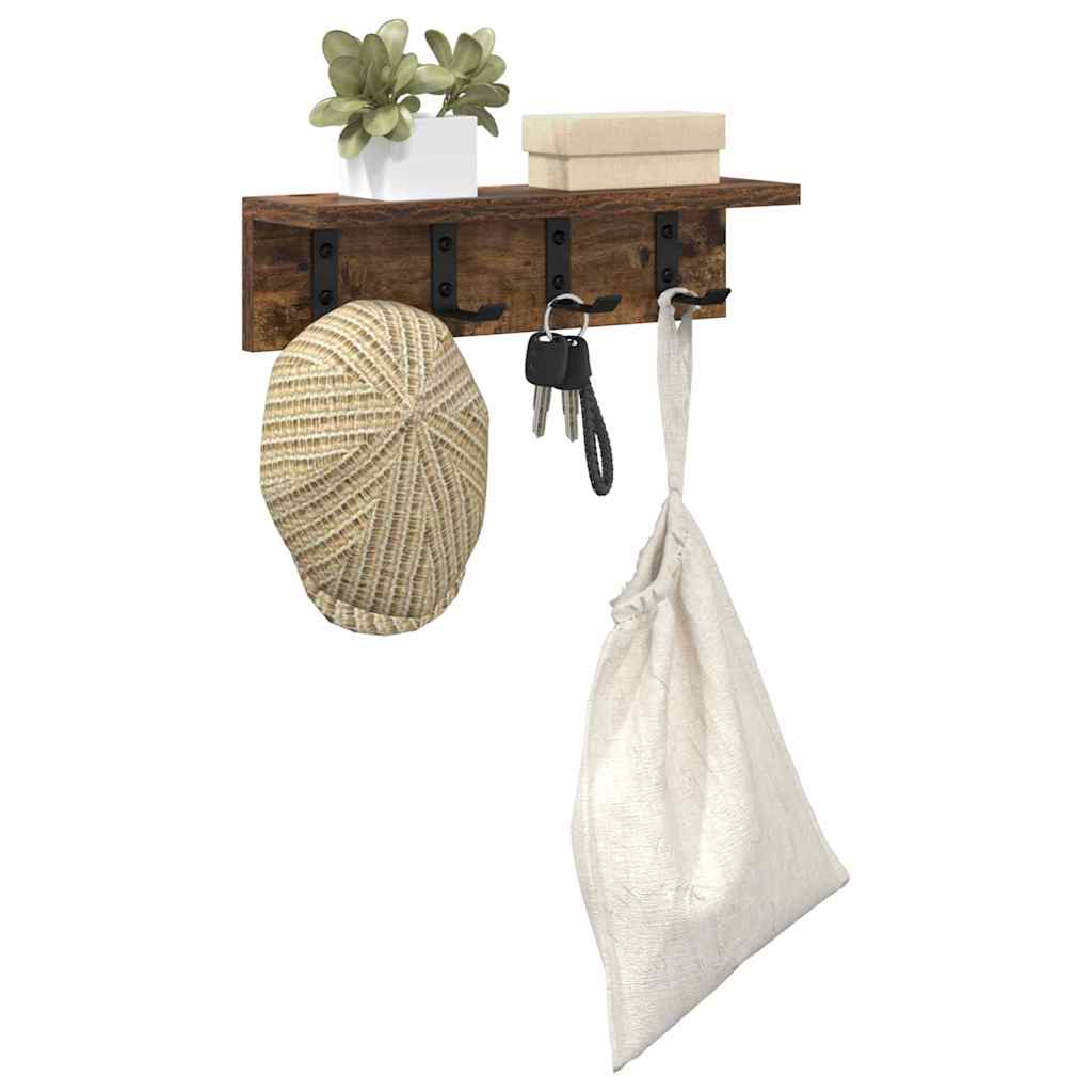 Wall mounted nightstand Smoked Oak 40 x 10.5 x 10.5 cm