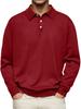 Men's Solid Color Single-breasted Loose Plus Size Polo Shirt Business Casual Pullover Top