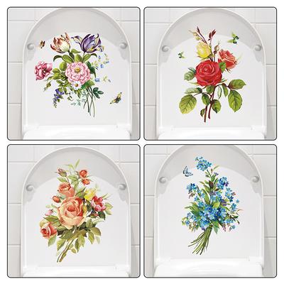 Wasserdichte Schmetterlings-Wandaufkleber Blumen-WC-Aufkleber Dekorative Küchenaufkleber Badezimmerwand Badezimmer Wohnzimmerdekoration