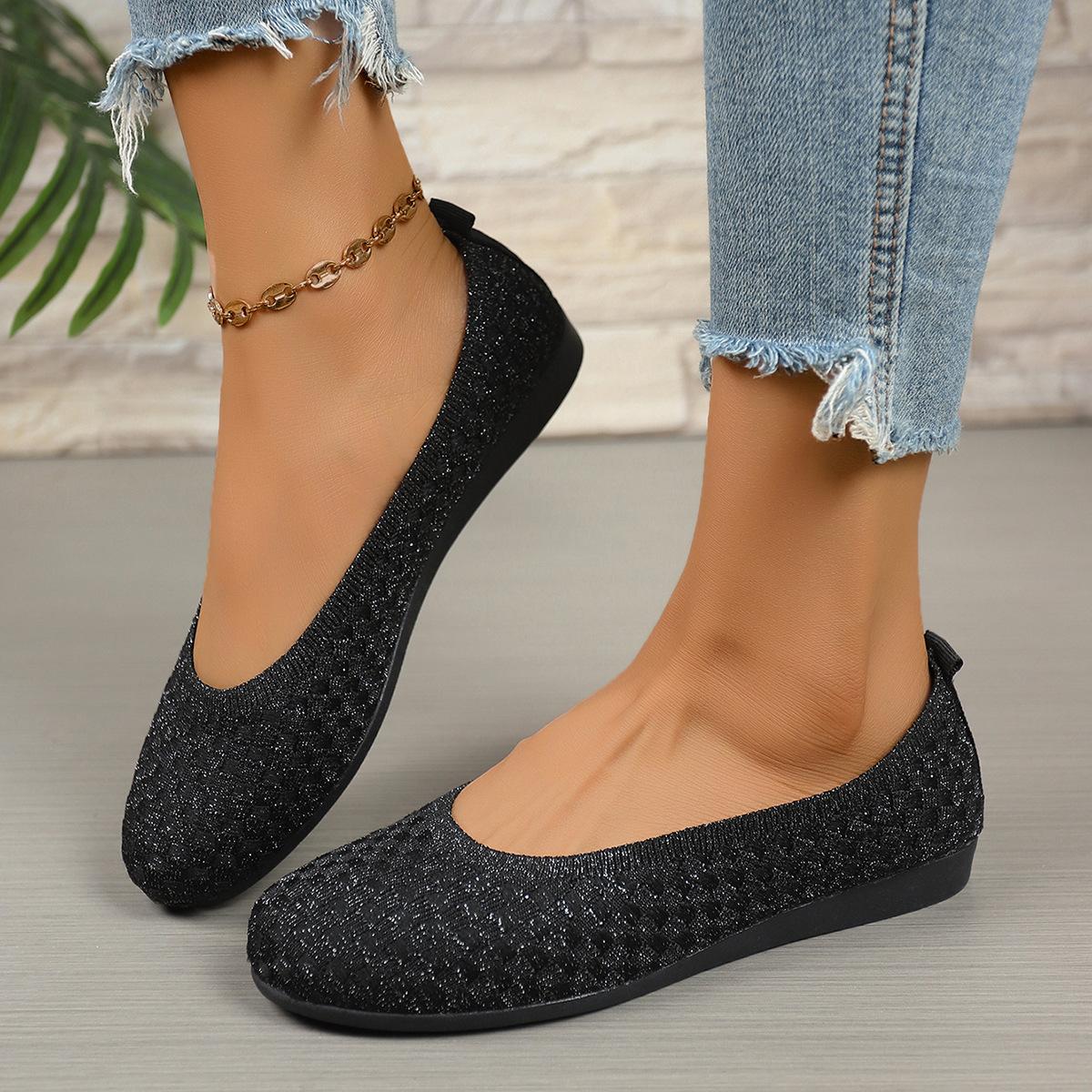 Spring/Autumn New Fashion Printed Women s Flat Shoes Women s Shoes All-Season Slip-On Women s Shoes Doudou Shoes Comfortable Flat Shoes, Women Shoes 35