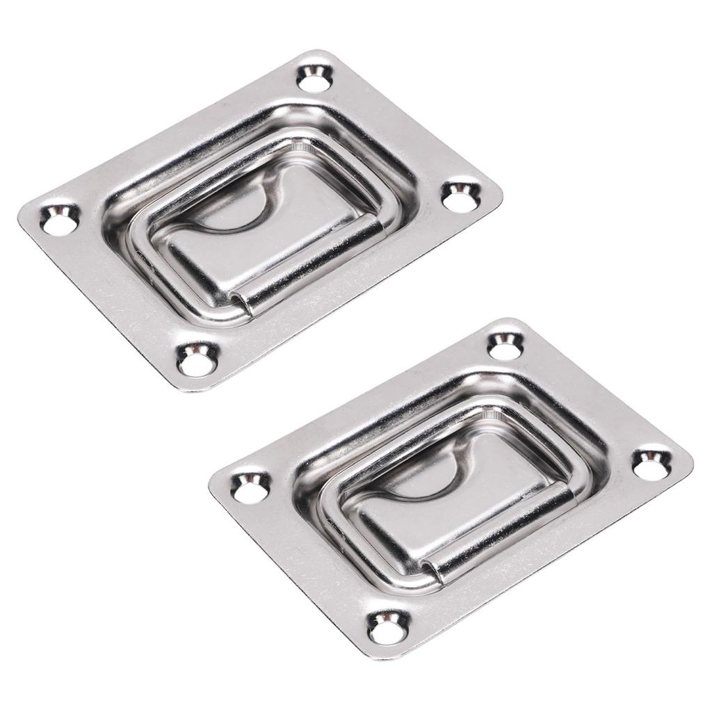 2 Pcs Recessed Hatch Pull Handle 316 Stainless Steel Flush Mount Ring Pull Handle for Boats Yachts