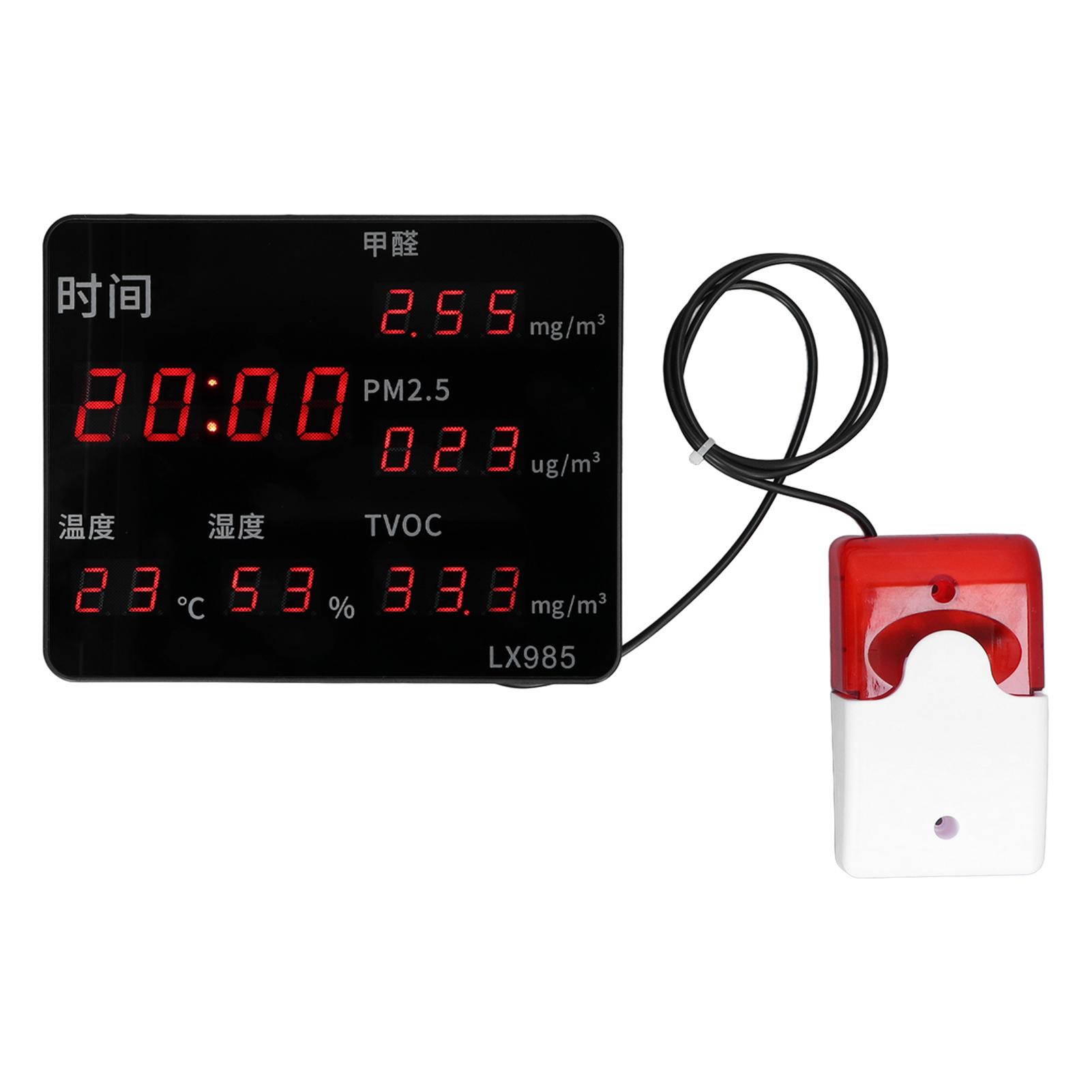

Air Quality Detector 6 in 1 Pollution Monitor Sensor PM2.5 PA TVOC Alarm LX985HGF