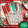 4Pcs Cartoon Christmas Santa Claus Snowman Elk Erasable Gel Pen Cute 0.5Mm Blue/Black Ink Signature Pens School Supplies