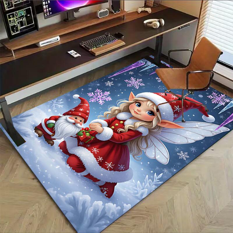 1PC Christmas, Elf Extra Large Non Slip Floor carpet, Office, family, Studio   Large Area Rug Indoor Rugs, Bold Statement Piece