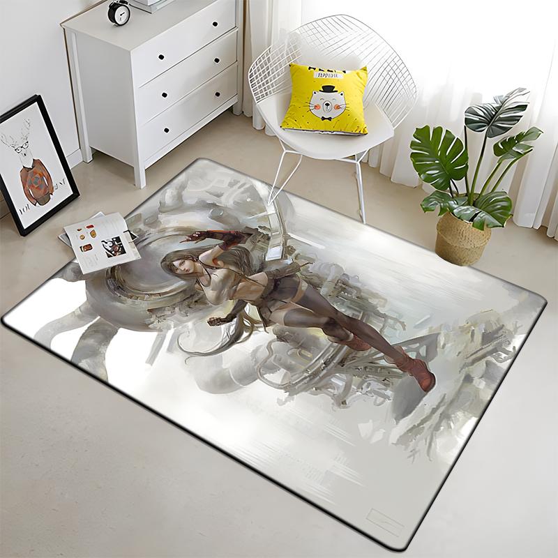 Final Fantasy Carpet Art Printed Living Room Bedroom Children's Rugs Soft Kitchen Area Rug Non-slip Flannel Carpet Floor Mat