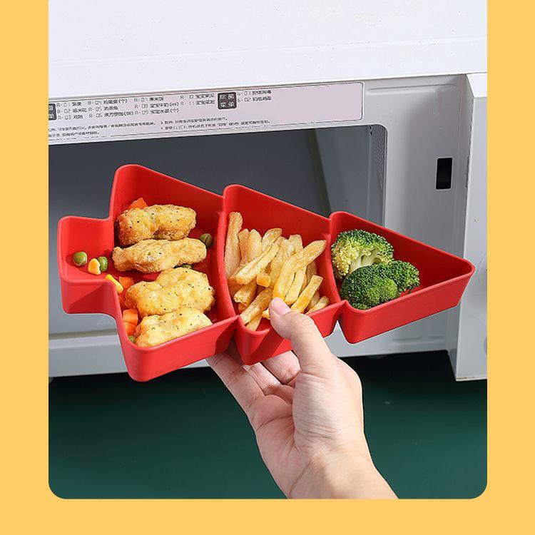 Christmas Tree Plate Snacks Fruit Plate Christmas Fruit Plate Divided Tableware Christmas Tableware Children's Anti Drop