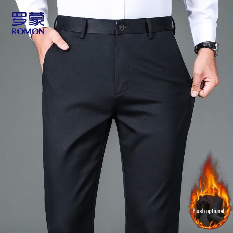 ROMON Men's Straight-Leg Casual Business Pants