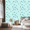 Turquoise Leaves Wallpaper in Scandinavian Style for Living Room and Bedroom 50x1000