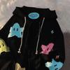Y2K Übergroßer Mantel Herren Persönlichkeitsdruck Damen Kapuzenpullover Mode Punk Harajuku Paar Reißverschluss Kapuzenpullover Oberteile Kawaii Kleidung