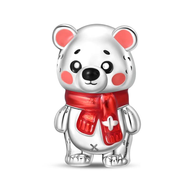Original Charm 925 Pure Silver Rabbit Snowman Bear Whale Pendant Beads Fit Women's Necklace DIY Bracelet Exquisite Jewelry Gif
