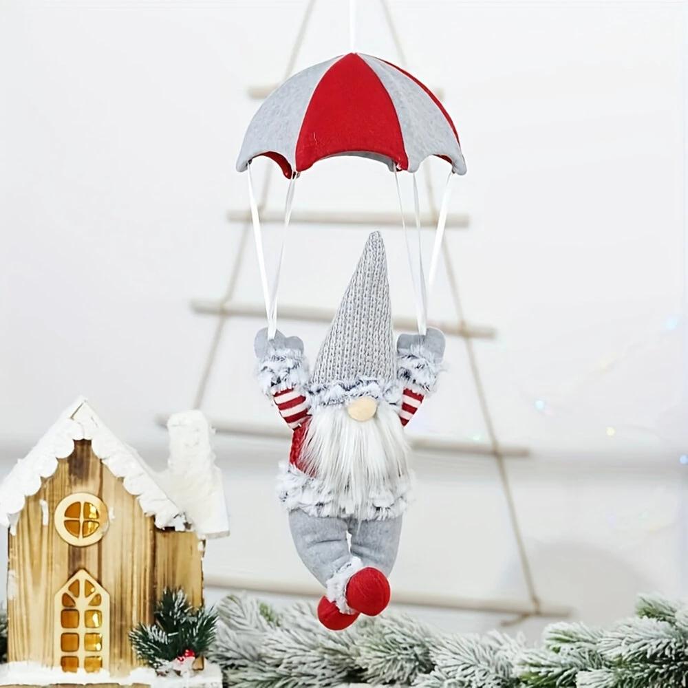 Christmas Scene Decorations Faceless Parachuting Old Man Parachute Window Hanging Decoration Gifts