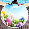 Easter Eggs Round Beach Towel with Tassels For Boys Girl Easter Gifts Microfiber Soft Sand Proof Absorbent Circle Swim Towel