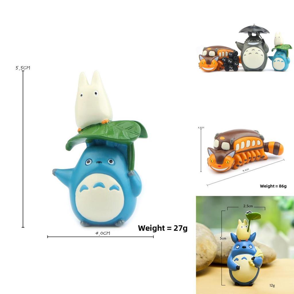 Kawaii Resin My Neighbor Totoro Model With Bus And Leaf Design For Home Decor