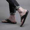 Men's Embossed Cowhide Leather Flip-Flops – Summer Beach Sandals