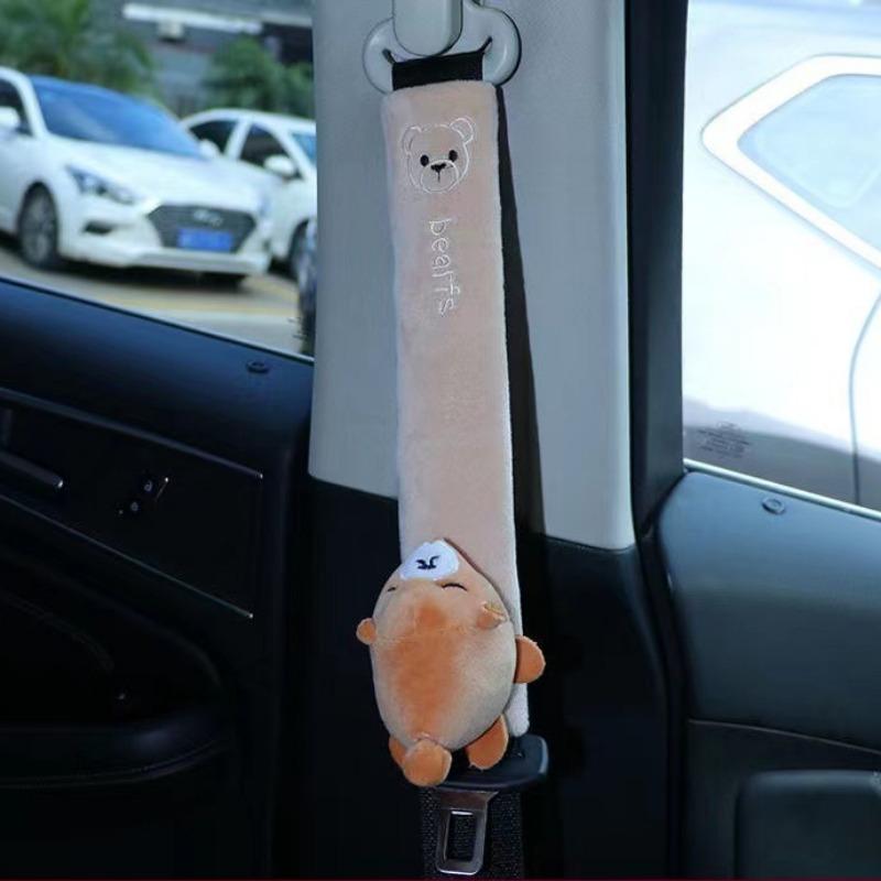 Cartoon Car Seat Belt Cover Universal Auto Seat Belt Shoulder Pad Warm Flannel Interior Seat Cushion Protector Safety Protection