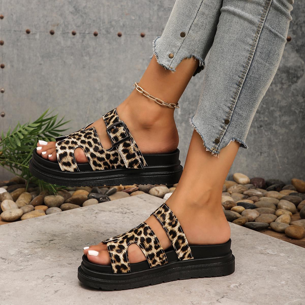 

Fashion Fashion New Sexy Leopard Print Casual Flat Slippers Summer Round Toe Lightweight/elegant Non-slip Slippers for Women 35 цветной печати леопарда