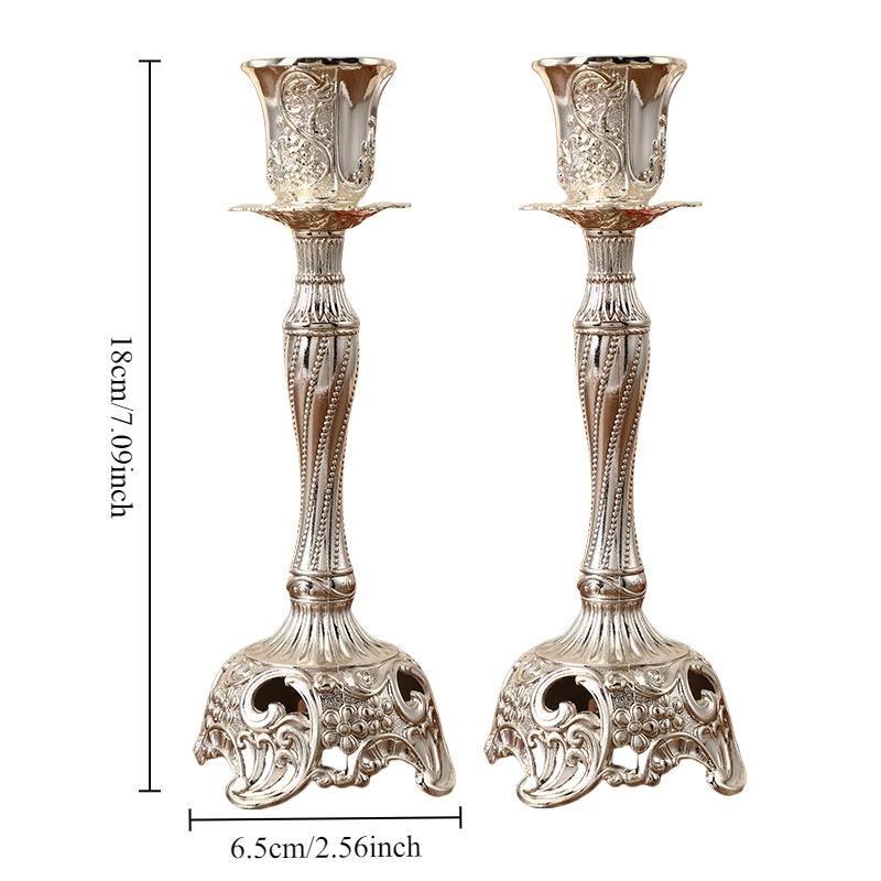 Retro Candlestick European Classical Relief Sculpture Luxury Candle Holder Home Decor Wedding Dinning Table Banquet Ornaments