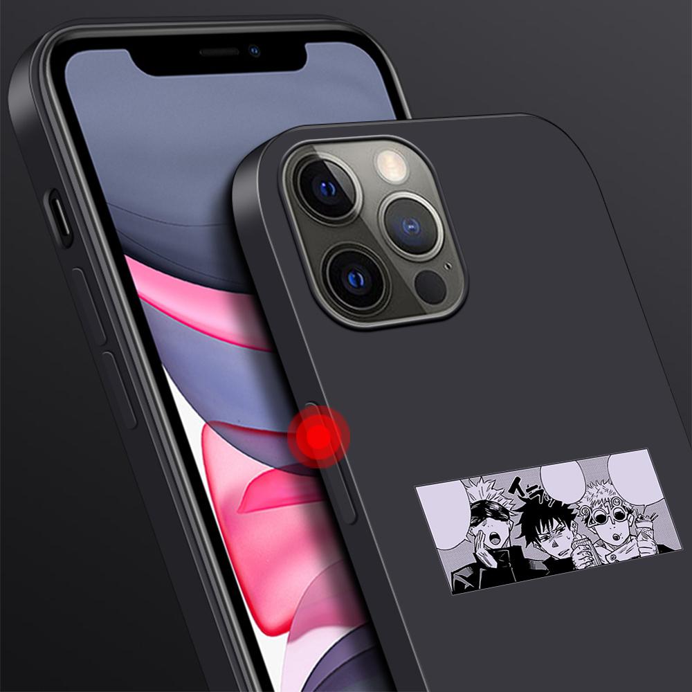 Phone Case for Apple iPhone 14 11 13 Pro Max 12 Mini XR 7 8 + SE 2020 XS 6 6s Plus 5 5s Cool Jujutsu Kaisen Silicone Black Cover