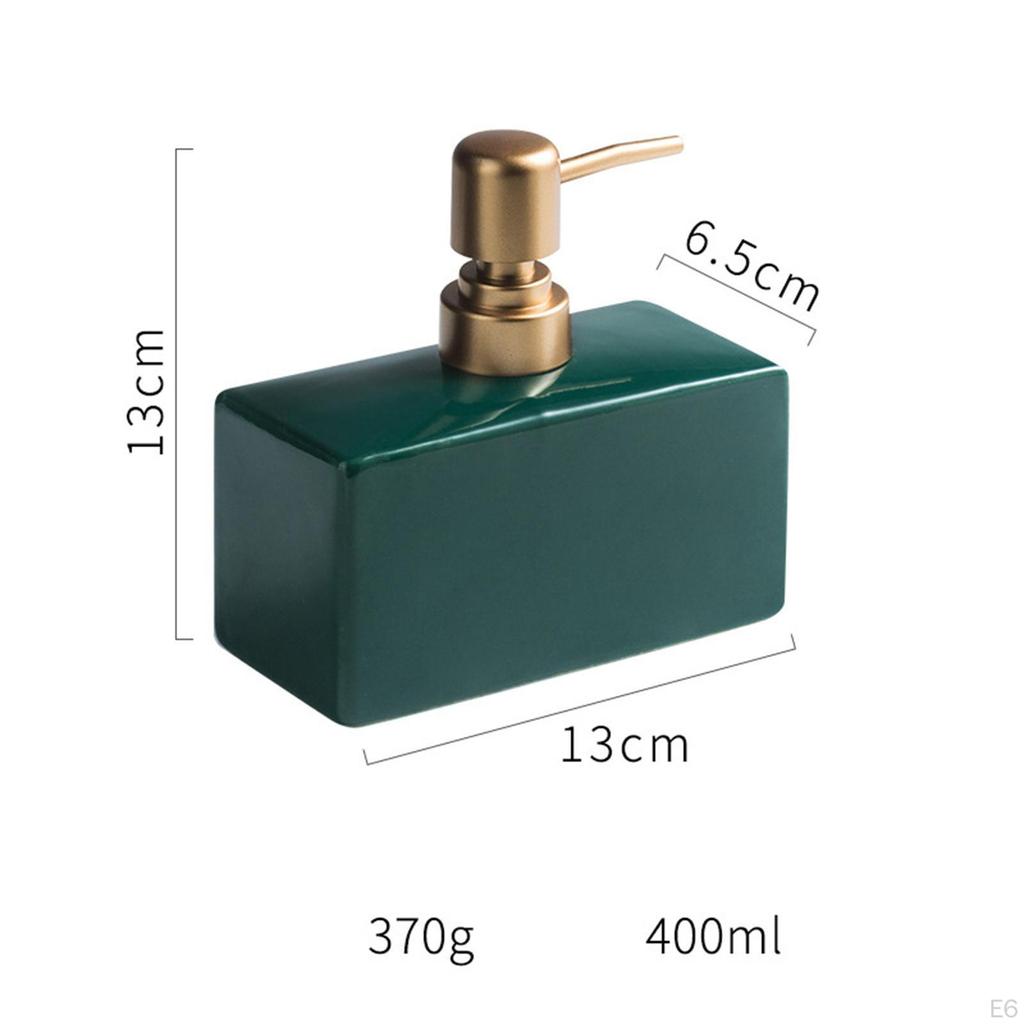 400ml Ceramic Soap Dispenser Bottle Hand Pump Shower Gel for Bathroom Hotel Countertop Home