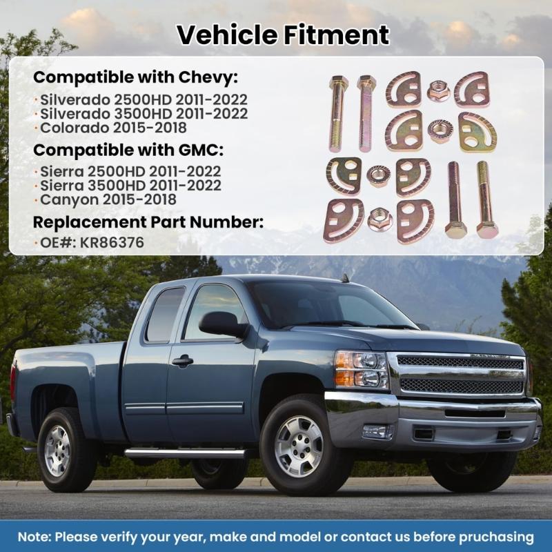 Truck Accessories for 2500HD 3500 2011-2022 Bolt Kit KR86376 Easy Installation Copper Upper Control Arm Bolt