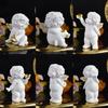 Embracing Heart Baby Angelic Figurine Resins Sweet Cherub Holding Heart Sculpture Statue Ornament for Home or Office