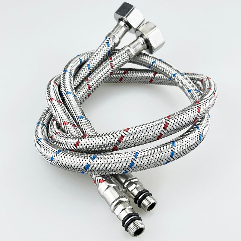 Furtun de instalații sanitare G1/2 G3/8 G9/16 1 pereche furtun flexibil din oțel inoxidabil 304, mixer rece și cald, robinet, alimentare cu apă, țeavă, material sanitar