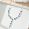 Resoul Gold Plated Crystal Pendant Tulip Necklace Flower Y Bohemian Wedding Necklace Fashion Jewelry